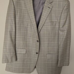 Michael Kors Men's Beige Checkered Blazer